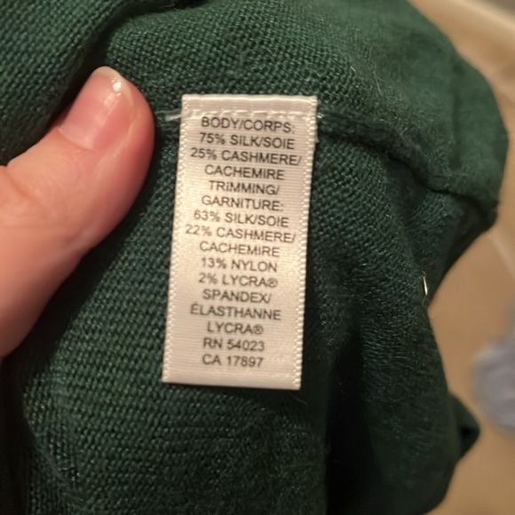 Banana Republic Green Silk Cashmere Wrap Keyhole Sweater - Picture 5 of 5